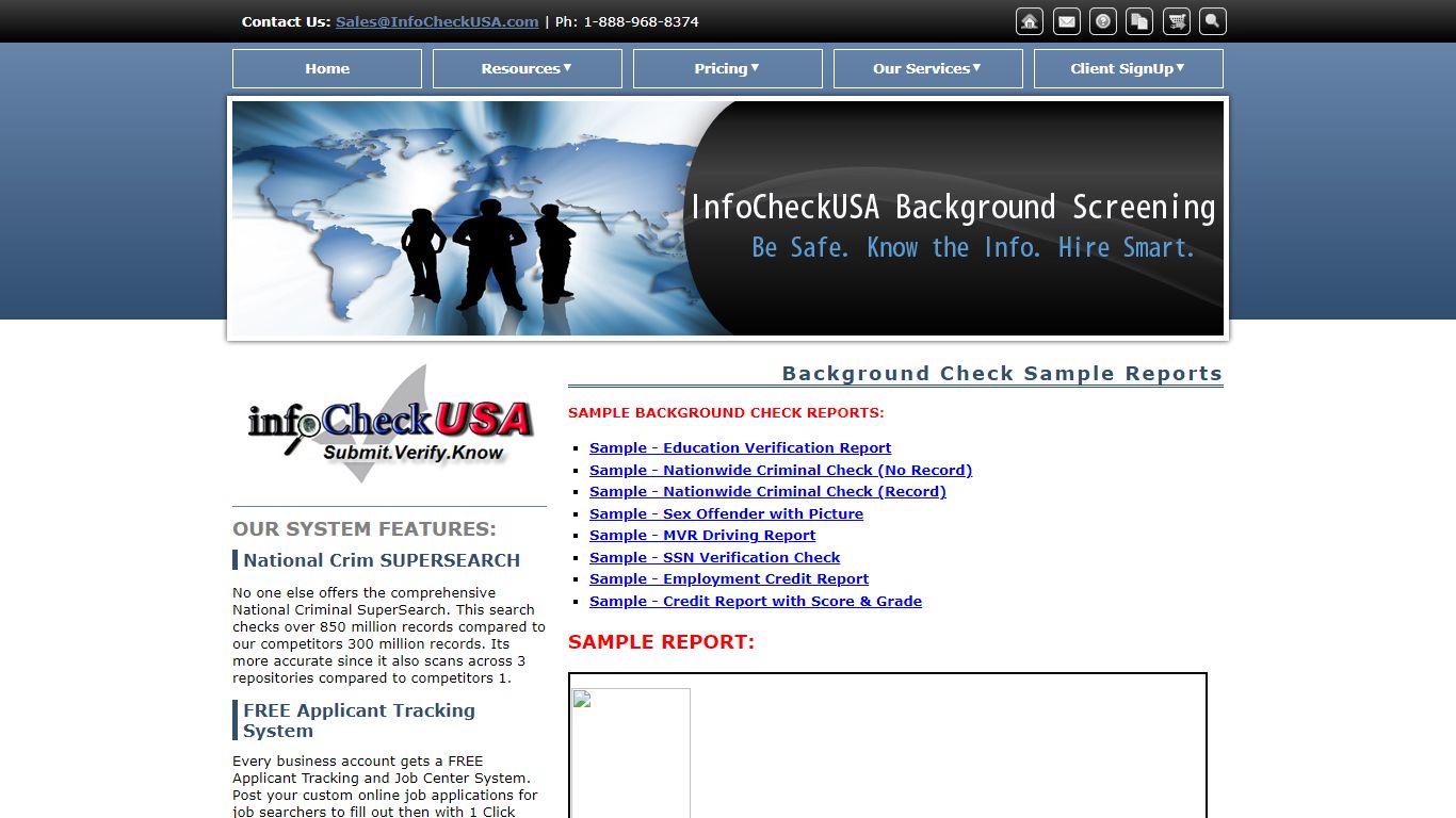 Background Check Sample Reports - InfoCheckUSA